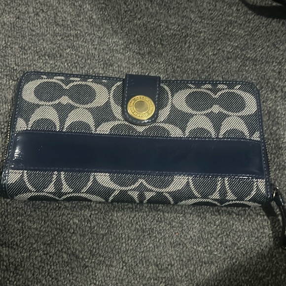 Coach Handbags - Coach long wallet denim and leather with multicolour interior